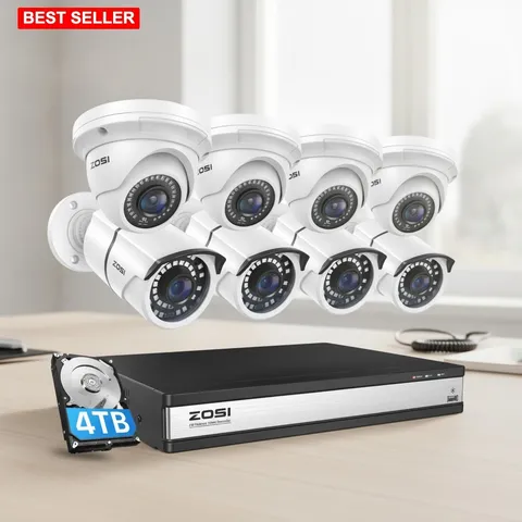 Security Camera System 16CH 4K PoE Wired Metal Cameras  Night Vision