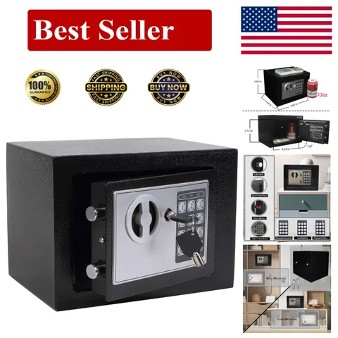 Electronic Deluxe Digital Security Safe Box Key Keypad Lock Home Office Hotel Bu