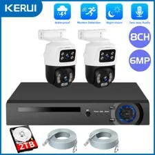 KERUI 8CH PoE NVR 6MP Security Outdoor Camera System AI Smart Human Detection US