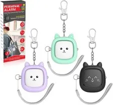 130dB Personal Siren Alarm Keychains 3PCS