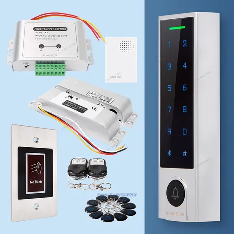 HOMSECUR Gate Door Access Control System Kit PIN RFID Fobs Unlock Touchpad