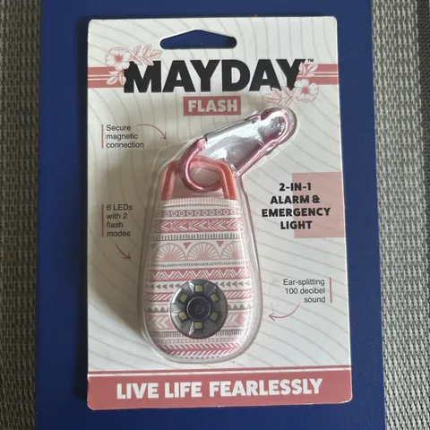 MAYDAY ULTRA FLASH, 2 in 1 ALARM & EMERGENCY LIGHT PINK WITH DESIGN