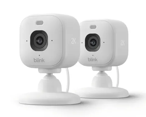 Blink Mini 2K+ Plug-in Indoor Camera night vision, motion detection – 2 cameras