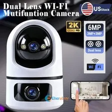 NEW 5G WIFI Dual Lens Home Security Camera System IR Night Vision Outdoor