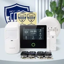 HOMSECUR Wireless WIFI 4G 2G LCD Burglar Intruder 4.3" Alarm System Touch Screen