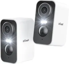 2PCS ieGeek Wireless Outdoor Security Camera 2K Home WiFi Battery CCTV System