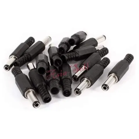 100pcs DC 5.5x2.1mm Power Cable Male Plug 14mm Shaft Connector Adaptor Plastic