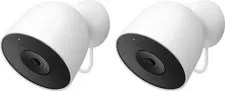 Google Nest Outdoor Smart Security Camera (Wired, 2nd Gen) 2-Pack - Snow