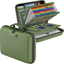 Fireproof File Organizer with Lock, Hard-Shell Case Fireproof Document Box with