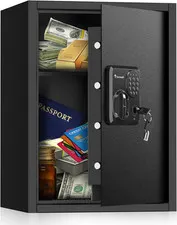 Large Safe Box 1.8 Cubic Feet with Digital Lock, Steel Security Safe Box with Re
