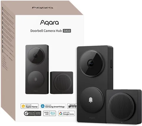 Aqara Smart Doorbell Camera G410 2K HomeKit Matter Hub Black