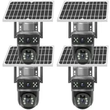 4x Camara De Seguridad Solar Inalambricas Para Exterior Con Vision Nocturna HD