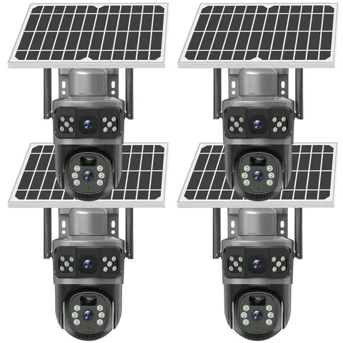 4x Camara De Seguridad Solar Inalambricas Para Exterior Con Vision Nocturna HD