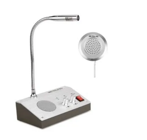 Retevis Dual-Way Counter Interphone RT-9908 Window Speaker Intercom System Slim