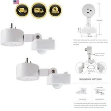 Motion Sensor Light Switch Indoor Plug in Wall Mount Detects 16ft Wide Area 2...