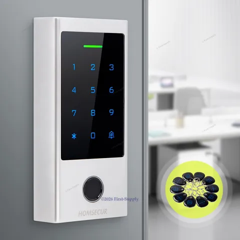 HOMSECUR Smart Access System With 10pcs Keyfob Standalone Door Lock Gate Control