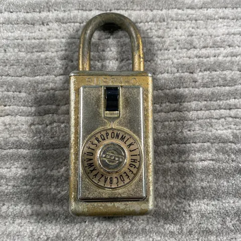 Vintage Supra-C Combination Padlock Series 2 Brass Gold Letter Dial Salem OR