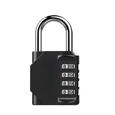 1pc Combination Lock Resettable 4 Digit Padlock Waterproof Heavy Duty Padlock