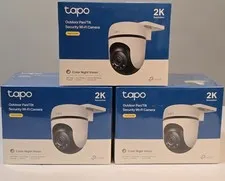 TAPO TP-Link C510W 2K Outdoor Pan/Tilt Security Wi-Fi Camera, 360° View - Qty 3