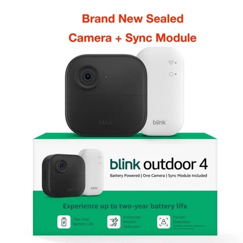 New Blink Outdoor 4 Smart Security Camera Wire Free W/ Sync Module Sealed 1080p