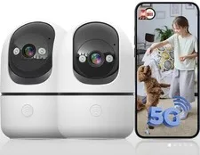 2 Indoor Security Camera 5G WiFi 360° PTZ AI Detection Two-Way Audio