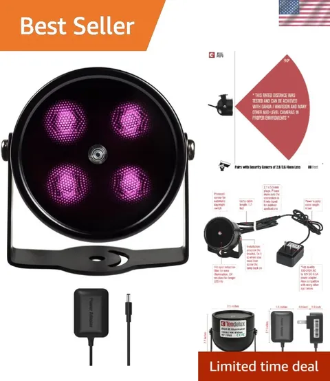 80ft IR Illuminator | AI4 No Hot Spot Wide Angle Infrared Light for Security ...