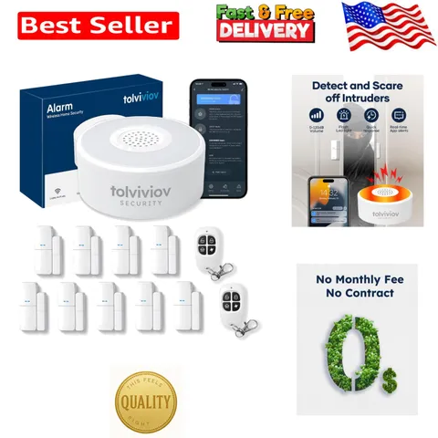 WiFi Home Security System - 12-Piece Wireless Alarm Kit for Total Peace of Mind