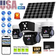 Solar Battery Powered WiFi Outdoor Security Camera Wireless  Pan Tilt Home NEW
