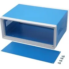 Zulkit Electronic Enclosures Blue Metal Enclosure 12.6" x 10.6" x 4.7", 