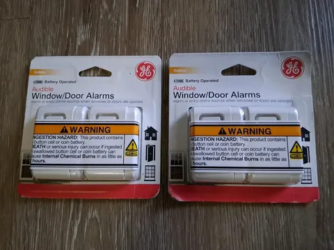 GE Indoor Audible Window & Door Alarms 4 Total Sensors (2 Packs of 2) New Sealed