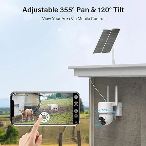 SEHMUA 4G LTE Cellular Security Camera Outdoor with SIM Card, Pan Tilt -  White