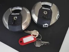 Two Master Lock Magnum Heavy Duty Stainless Steel Padlock w/ 2 Keys M50XD