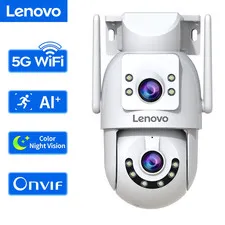 Lenovo 4K Wifi Surveillance Camera 5G Wifi Outdoor Dual Lens PTZ IP Cameras Auto