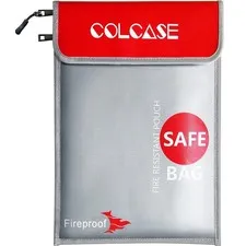 Fireproof Document Bag 2 Pockets Fireproof and Waterproof Bag
