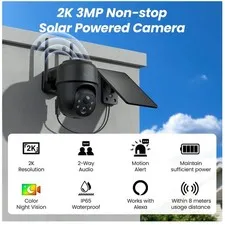 2K Wireless Security Camera | Solar Powered | Night Vision