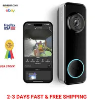 Wireless Video Doorbell with 1536x1536 HD Color Night Vision, 1:1 Head-to-Toe