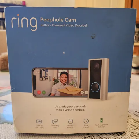 Ring Door View Peephole Camera and Doorbell Battery Operated (Untested)