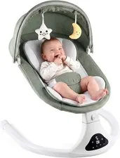 Electric Baby Swing with Remote Control - 5 Natural Motion Speeds, Detachable...