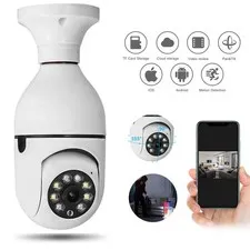 1080p HD 360° Panoramic Light Bulb Camera Wireless IP Home Security Lamp Cam HD
