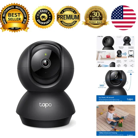 1080P Indoor Pan Tilt Wired Security Camera C201 2-Way Audio Siren Night Vision
