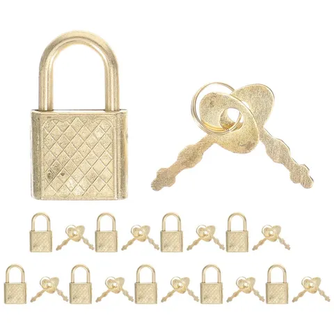 10 Pcs Golden Alloy Padlocks Small Locks Notebook Suitcase Safety Locks