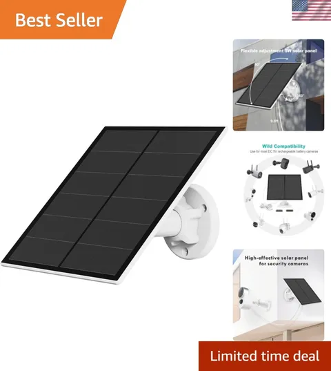 Waterproof Solar Panel for 5V Security Cameras - Adjustable Mount & Durable