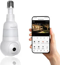 5MP 3K Light Bulb Camera,Color Night Vision Wireless with Alexa | Smart Detectio