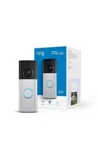 Ring Battery Doorbell Plus (newest model), Night Vision, Nickel Silver