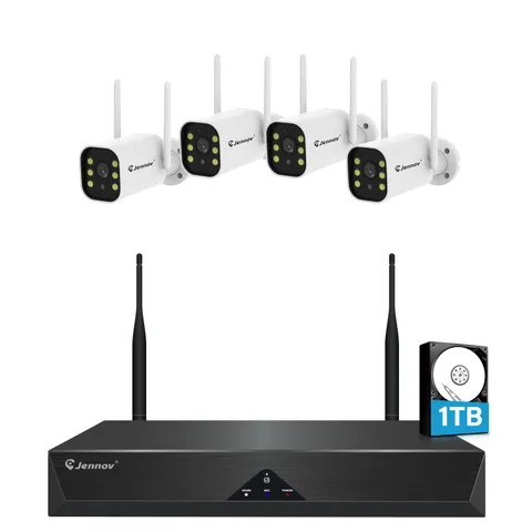 JENNOV 5MP WiFi 10CH NVR Security Camera System 1TB Hard Drive Remote Access Kit