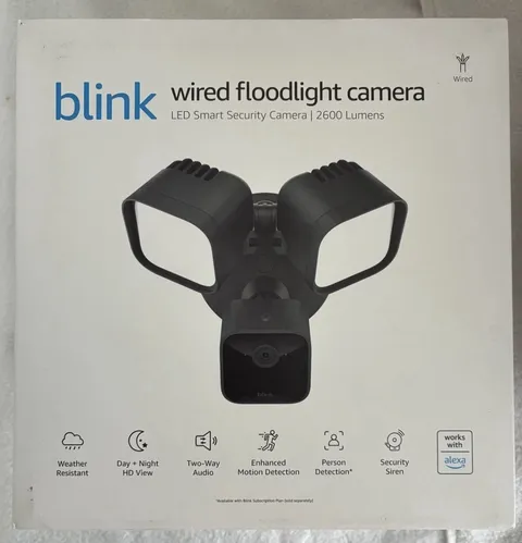 Blink Wired Outdoor Floodlight Camera 840268902834 HD motion detection Security
