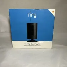 Ring Stick Up Cam Plug-in Wired Indoor/Outdoor Camera Black Nonstop Power New