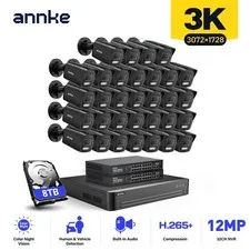 ANNKE 32CH 12MP NVR 3K POE Security Camera System Color Night Vision AI Detect