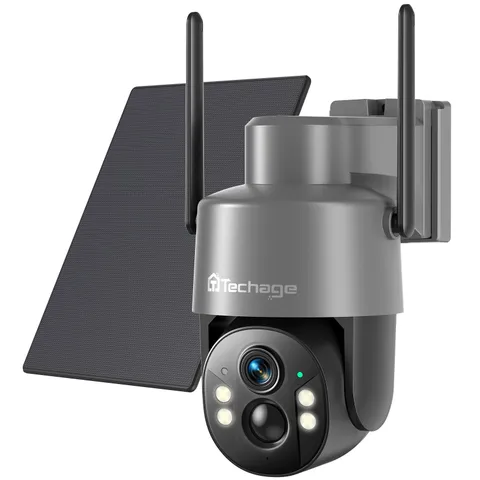 Techage 4G LTE Cellular Solar Security Camera Wireless Outdoor, 2.5K NO WiFi ...