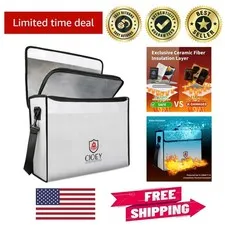 XL Fireproof Document Bag & Safe Box - Ultimate Thermal Insulation & Waterproof